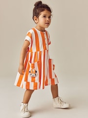 Minnie Mouse Orange Stripe Short Sleeve Jersey Dress (3mths-7yrs) - Image 1 of 10