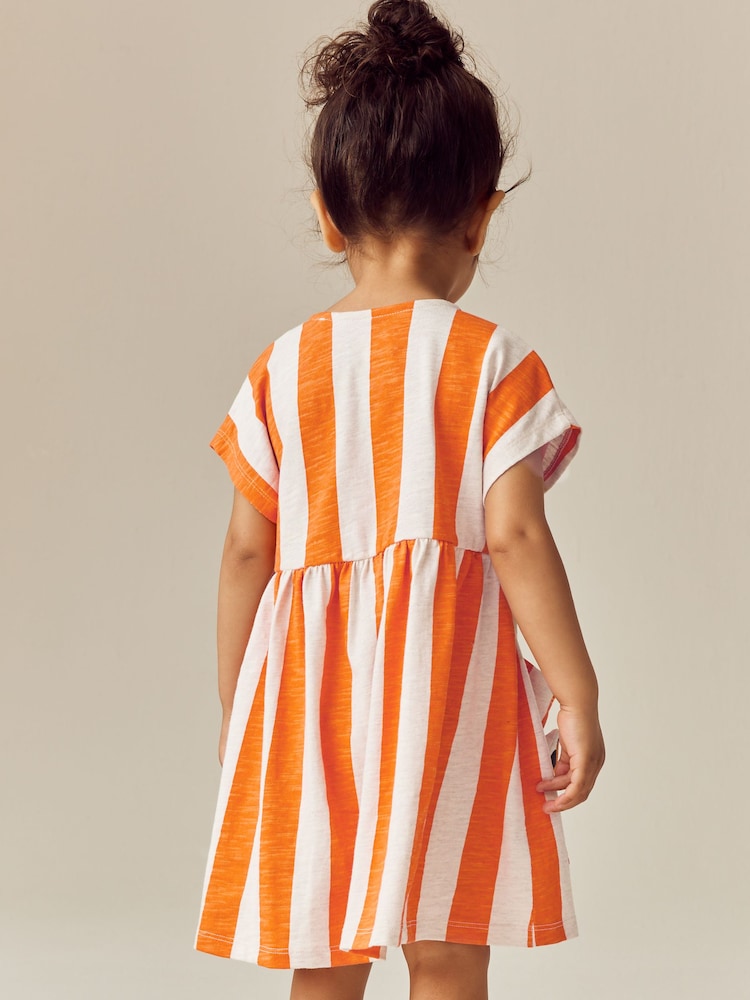 Minnie Mouse Orange Stripe Short Sleeve Jersey Dress (3mths-7yrs) - Image 2 of 10