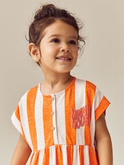 Minnie Mouse Orange Stripe Short Sleeve Jersey Dress (3mths-7yrs) - Image 3 of 10