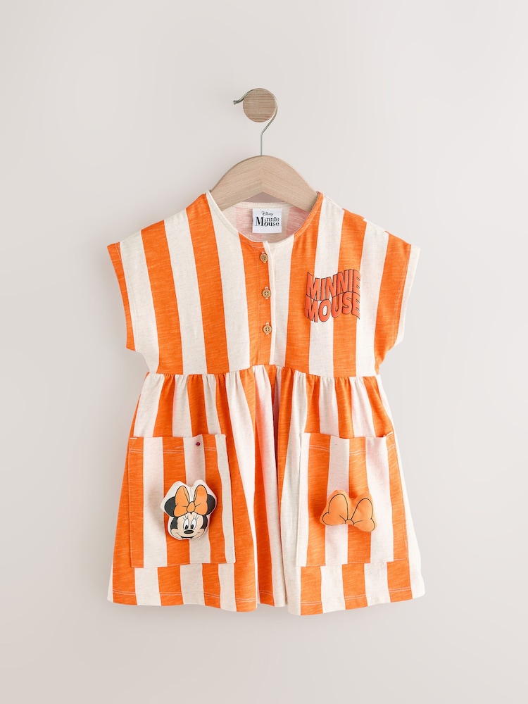 Minnie Mouse Orange Stripe Short Sleeve Jersey Dress (3mths-7yrs) - Image 5 of 10
