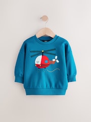 Blue Embroidered Crew Neck Sweatshirt (3mths-7yrs) - Image 1 of 4