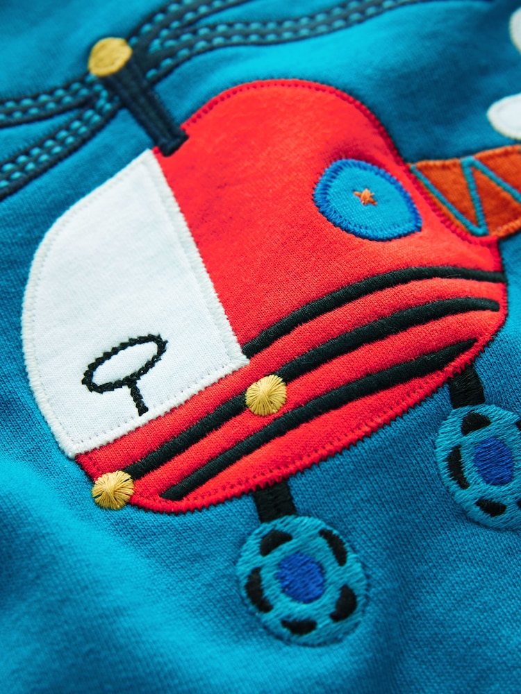 Blue Embroidered Crew Neck Sweatshirt (3mths-7yrs) - Image 4 of 4