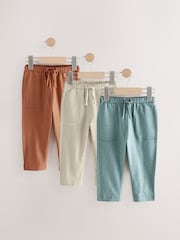 Blue/Rust Brown/Ecru Stripe 100% Cotton Lightweight Jersey Joggers (3mths-7yrs) - Image 1 of 7
