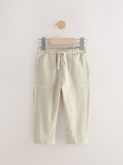Blue/Rust Brown/Ecru Stripe 100% Cotton Lightweight Jersey Joggers (3mths-7yrs) - Image 3 of 7