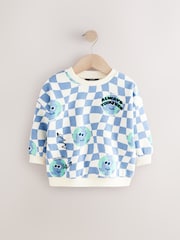 Blue on White All-Over Print Crew Neck Sweatshirt (3mths-7yrs) - Image 5 of 8