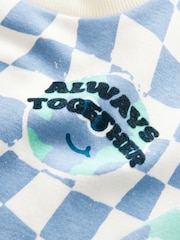Blue on White All-Over Print Crew Neck Sweatshirt (3mths-7yrs) - Image 8 of 8
