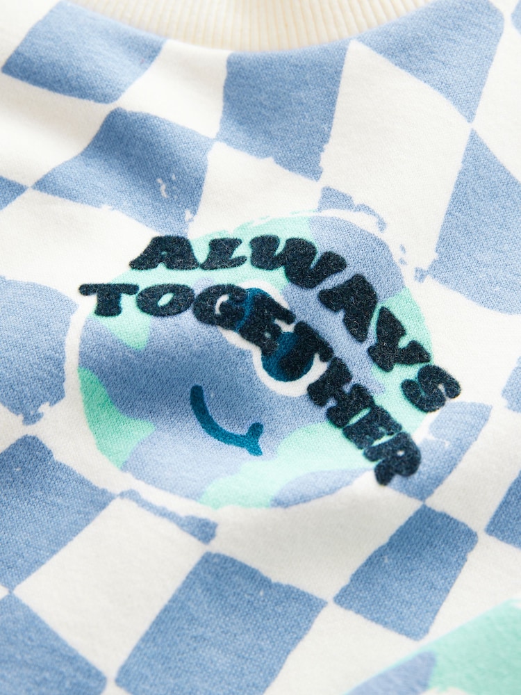 Blue on White All-Over Print Crew Neck Sweatshirt (3mths-7yrs) - Image 8 of 8
