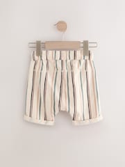 Mineral Blue/ Stripe/ Brown Lightweight Jersey Shorts 3 Pack (3mths-7yrs) - Image 5 of 7