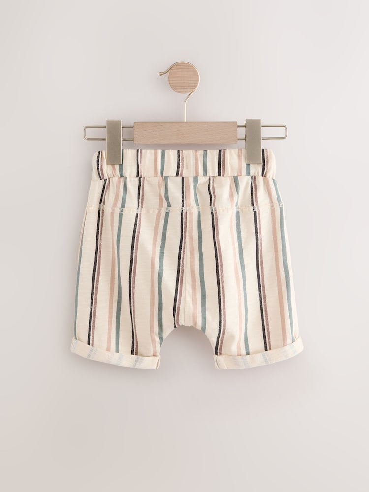 Mineral Blue/ Stripe/ Brown Lightweight Jersey Shorts 3 Pack (3mths-7yrs) - Image 5 of 7