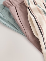 Mineral Blue/ Stripe/ Brown Lightweight Jersey Shorts 3 Pack (3mths-7yrs) - Image 6 of 7