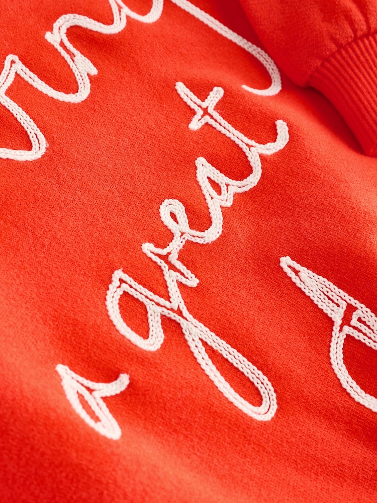 Red Embroidered Crew Neck Sweatshirt (3mths-7yrs) - Image 3 of 3