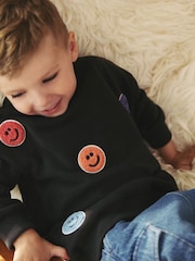 Charcoal Grey Embroidered Crew Neck Sweatshirt (3mths-7yrs) - Image 3 of 7