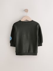 Charcoal Grey Embroidered Crew Neck Sweatshirt (3mths-7yrs) - Image 5 of 7