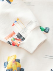 Ecru Off White Cars All-Over Print Crew Neck Sweatshirt (3mths-7yrs) - Image 3 of 4