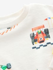 Ecru Off White Cars All-Over Print Crew Neck Sweatshirt (3mths-7yrs) - Image 4 of 4