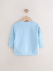 Blue Printed Crew Neck Cotton Sweatshirt (3mths-7yrs) - Image 2 of 4