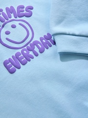 Blue Printed Crew Neck Cotton Sweatshirt (3mths-7yrs) - Image 3 of 4