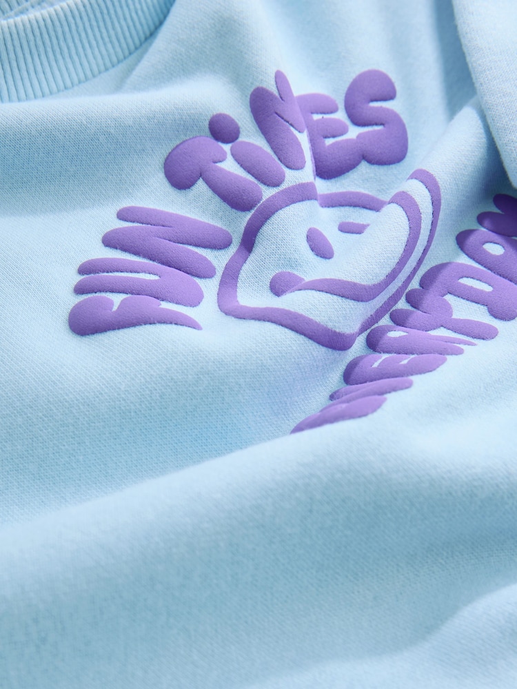 Blue Printed Crew Neck Cotton Sweatshirt (3mths-7yrs) - Image 4 of 4