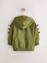Green Dino Character Zip Through Hoodie (3mths-7yrs) - Image 2 of 5