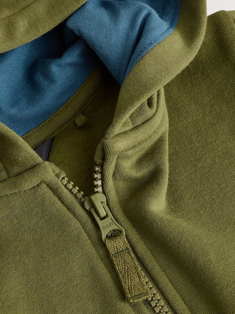 Green Dino Character Zip Through Hoodie (3mths-7yrs) - Image 5 of 5
