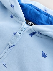 Light Blue 100% Cotton All Over Print Zip Through Hoodie (3mths-7yrs) - Image 3 of 4