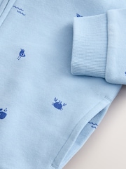 Light Blue 100% Cotton All Over Print Zip Through Hoodie (3mths-7yrs) - Image 4 of 4