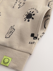 Grey 100% Cotton All Over Print Zip Through Hoodie (3mths-7yrs) - Image 4 of 4