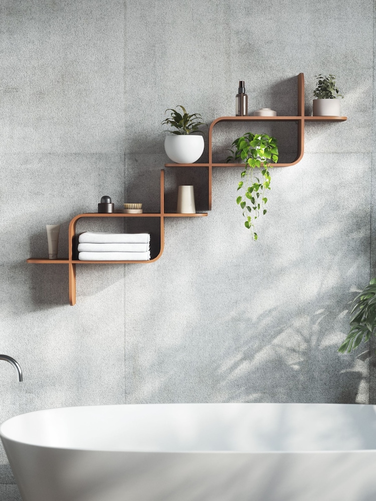 Umbra Light Walnut Montage Shelf - Image 2 of 5 Umbra Light Walnut Montage Shelf - Image 2 of 5