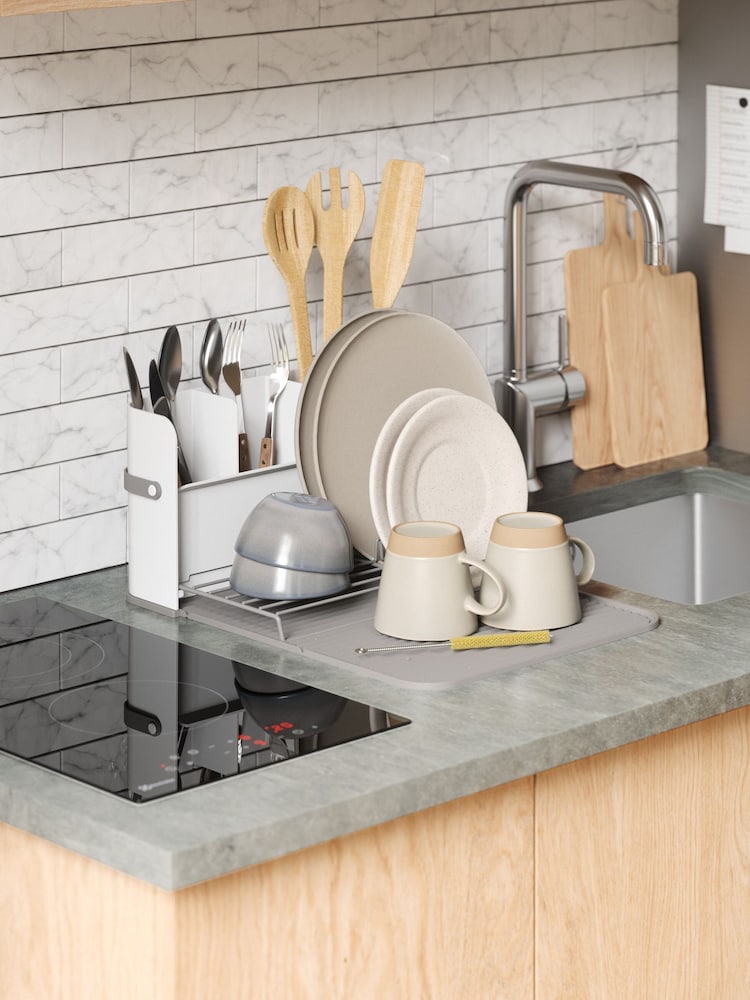 Umbra White Grey Sling Folding Dishrack - Image 1 of 5