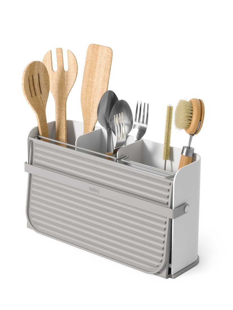 Umbra White Grey Sling Folding Dishrack - Image 3 of 5