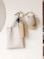 Umbra White Natural Montage 6 Coat Hook - Image 2 of 4