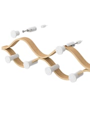 Umbra White Natural Montage 6 Coat Hook - Image 4 of 4