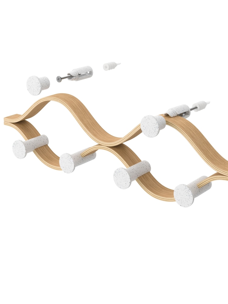 Umbra White Natural Montage 6 Coat Hook - Image 4 of 4