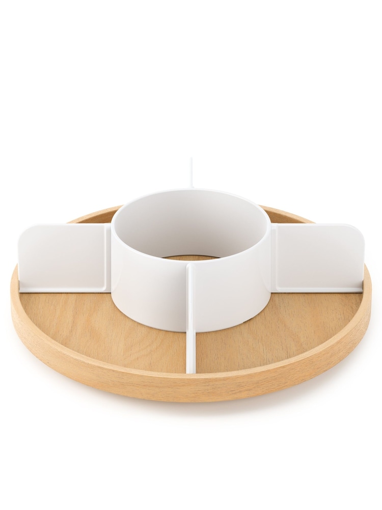 Umbra White Natural Bellwodd Lazy Susan Countertop - Image 3 of 4