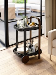 Umbra Black Walnut Bellwood Bar Serving Cart - Image 1 of 5