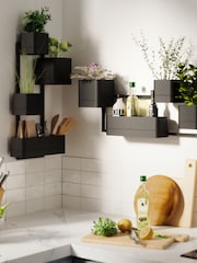 Umbra Black Cubiko Wall Planter - Image 2 of 5