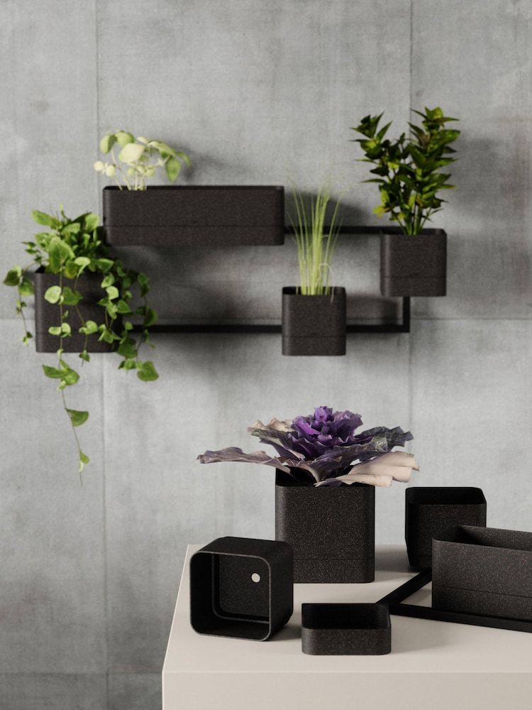 Umbra Black Cubiko Wall Planter - Image 3 of 5