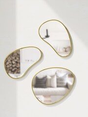 Umbra Brass Hubba Pebble Set of 3 Mirrors - Image 2 of 4