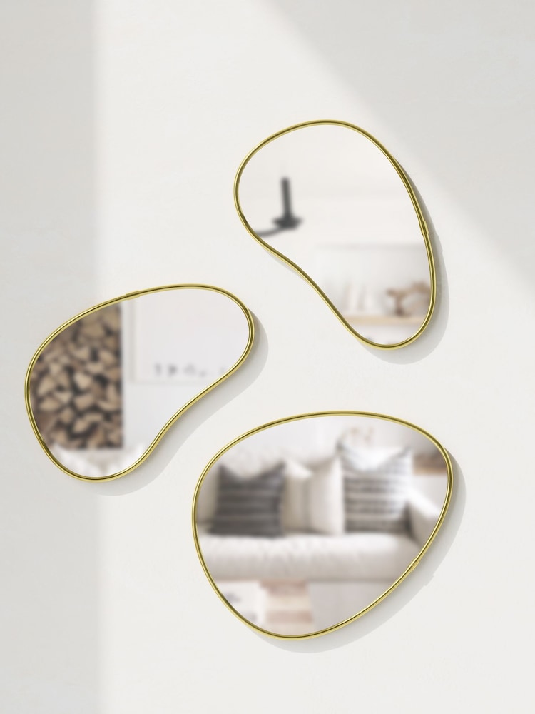 Umbra Brass Hubba Pebble Set of 3 Mirrors - Image 2 of 4