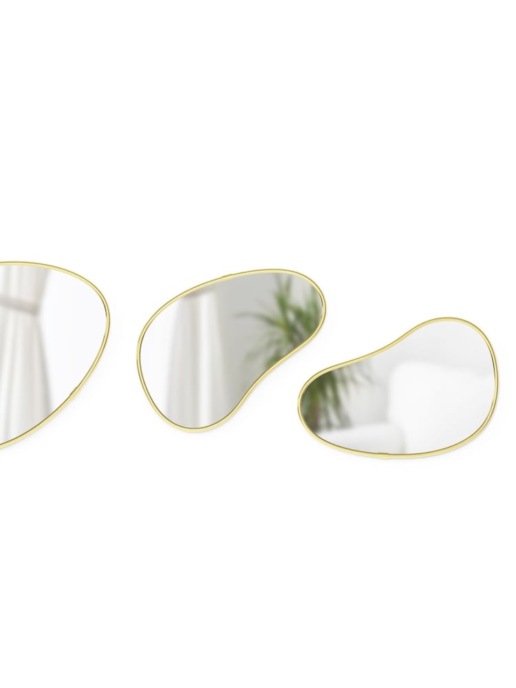 Umbra Brass Hubba Pebble Set of 3 Mirrors - Image 4 of 4