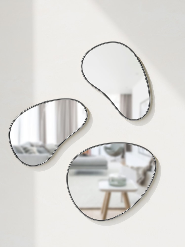 Umbra Titanium Hubba Pebble Set of 3 Mirrors - Image 3 of 4