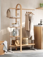 Umbra White Natural Bellwood Garment Rack - Image 1 of 4