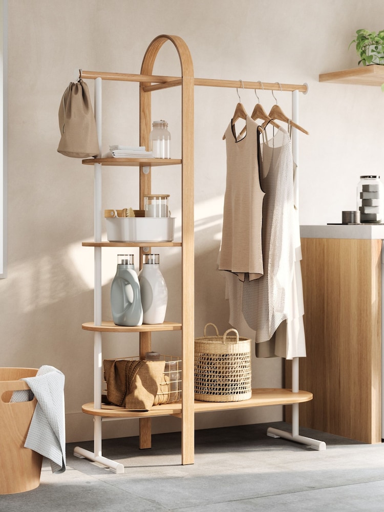 Umbra White Natural Bellwood Garment Rack - Image 1 of 4