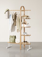Umbra White Natural Bellwood Garment Rack - Image 2 of 4