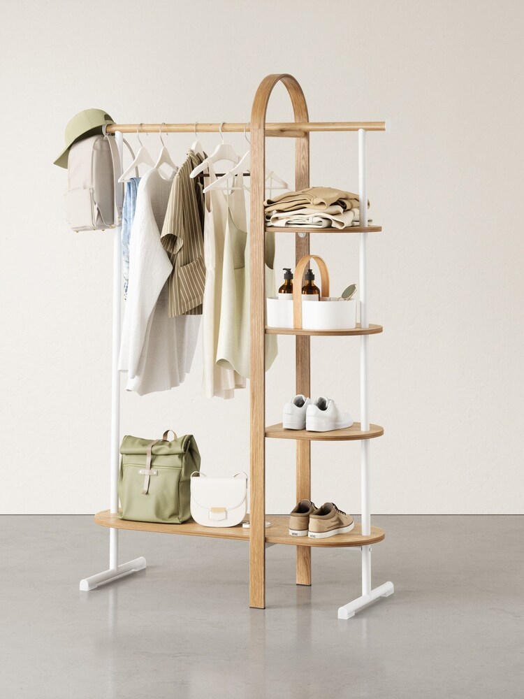 Umbra White Natural Bellwood Garment Rack - Image 2 of 4