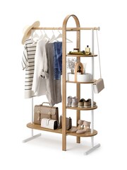 Umbra White Natural Bellwood Garment Rack - Image 3 of 4