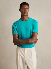 Reiss Seafoam Bless Marl Crew Neck T-Shirt - Image 4 of 6
