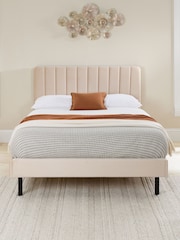 Aspire Furniture Cream Rosella Velvet Upholstered Bed - Image 2 of 4