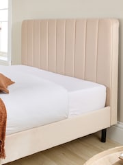 Aspire Furniture Cream Rosella Velvet Upholstered Bed - Image 3 of 4