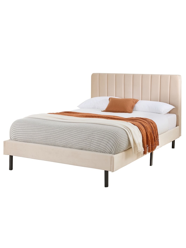 Aspire Furniture Cream Rosella Velvet Upholstered Bed - Image 4 of 4